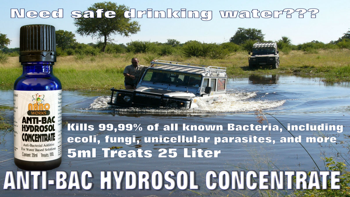 Anti-Bac Hydrosol Concentrate kills 99,999% of known bacteria and unicelluar parasites
