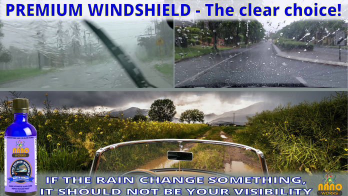 Premium WindShield creates a hydrophobic windscreen making it easy to repel water, fog and mist